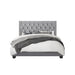 Modern Silver Grey Velvet Standard Queen Size Bed (Teak Wood) - WoodenTwist
