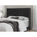 Modern Black Velvet Standard Queen Size Bed (Teak Wood) - WoodenTwist