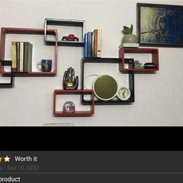 Wooden Intersecting Wall Shelves (Set of 6) - WoodenTwist