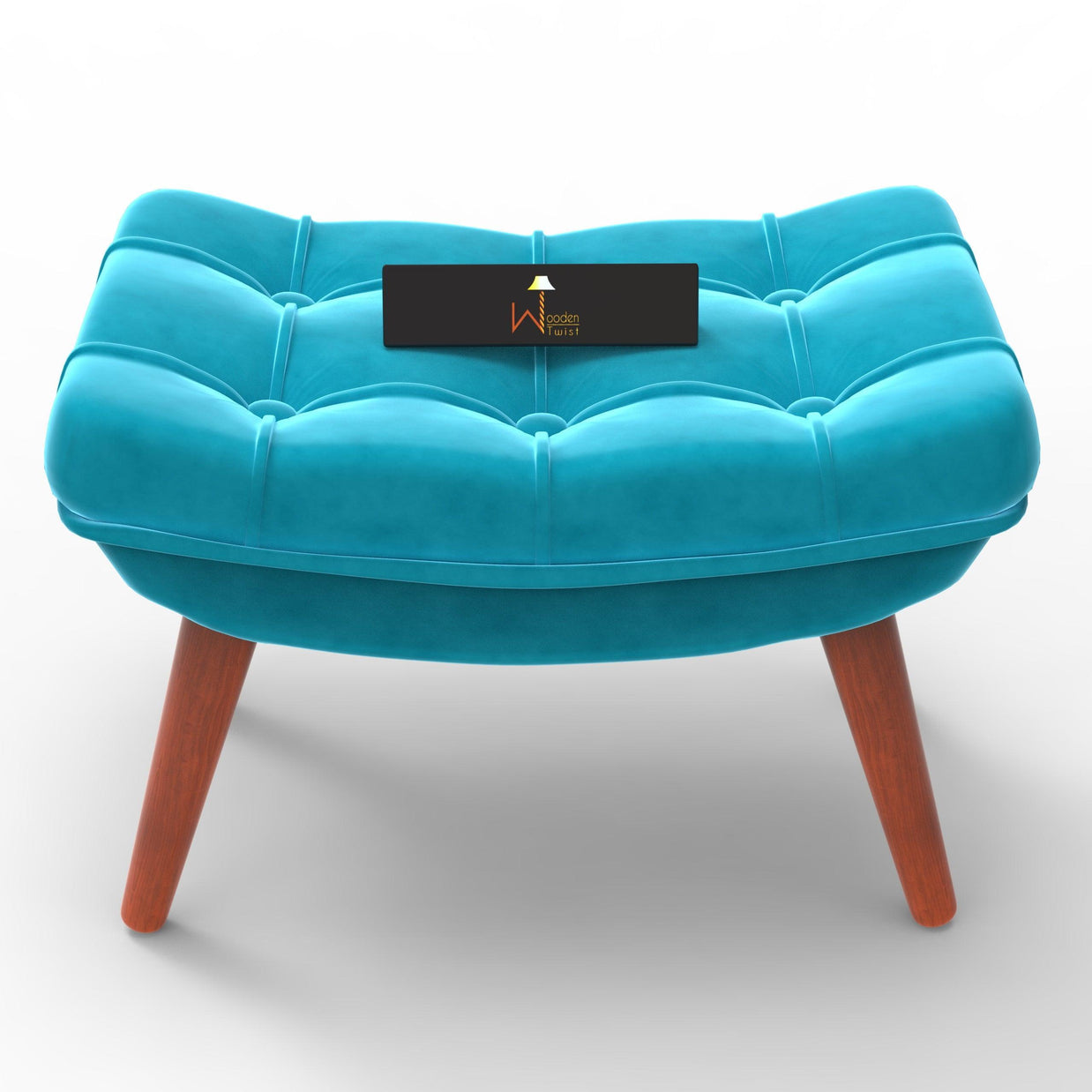 Stool for Living Room Soft Fabric Comfortable Cushion Ottoman Footrest - WoodenTwist