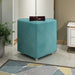 Stool for Living Room Soft Fabric Comfortable Cushion Ottoman Stool (Sea Blue) - WoodenTwist