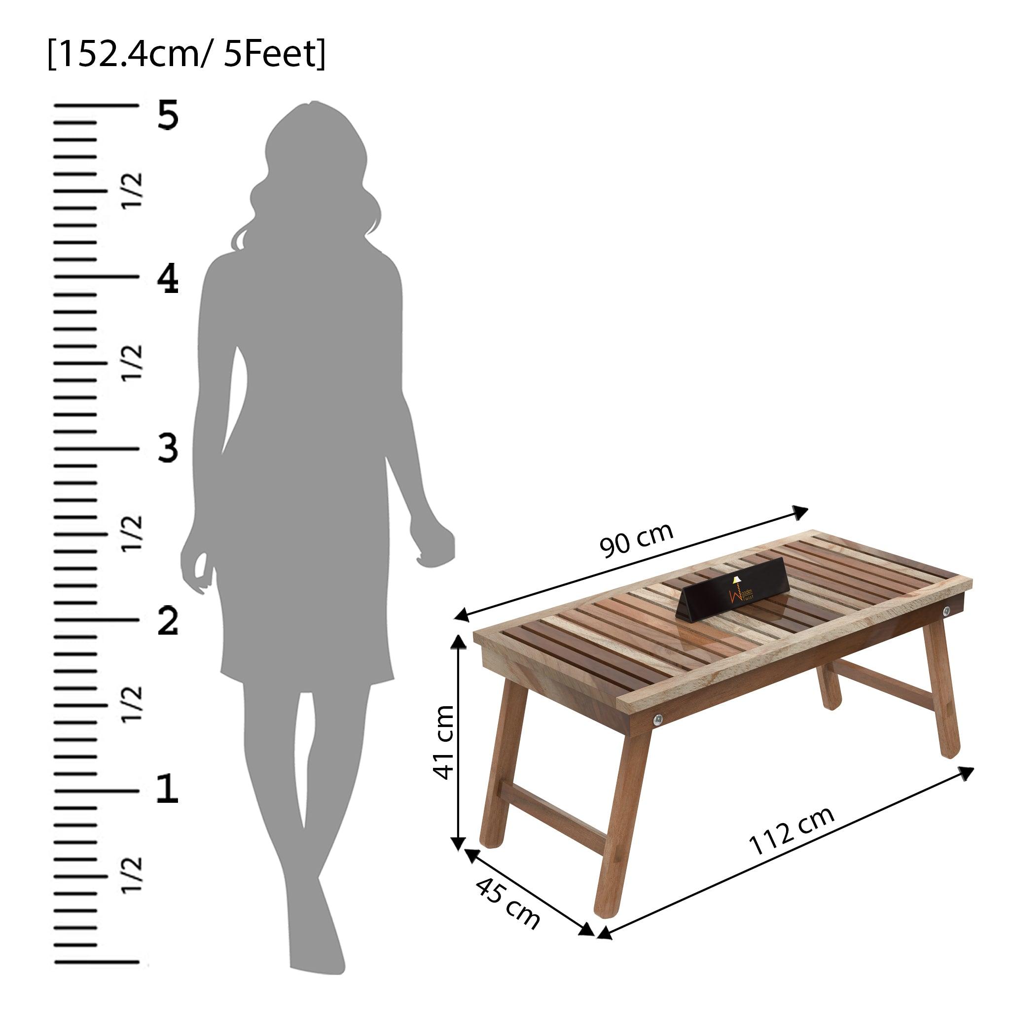 Wooden Twist Phelan Foldable Teak Wood Coffee Table ( Teak Finish ) - WoodenTwist