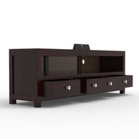 Handmade Amazing Wooden TV Cabinet With 3 Drawers And 1 Open Shelf (Teak Wood) - WoodenTwist