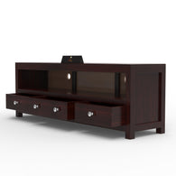 Handmade Amazing Wooden TV Cabinet With 3 Drawers And 1 Open Shelf (Teak Wood) - WoodenTwist