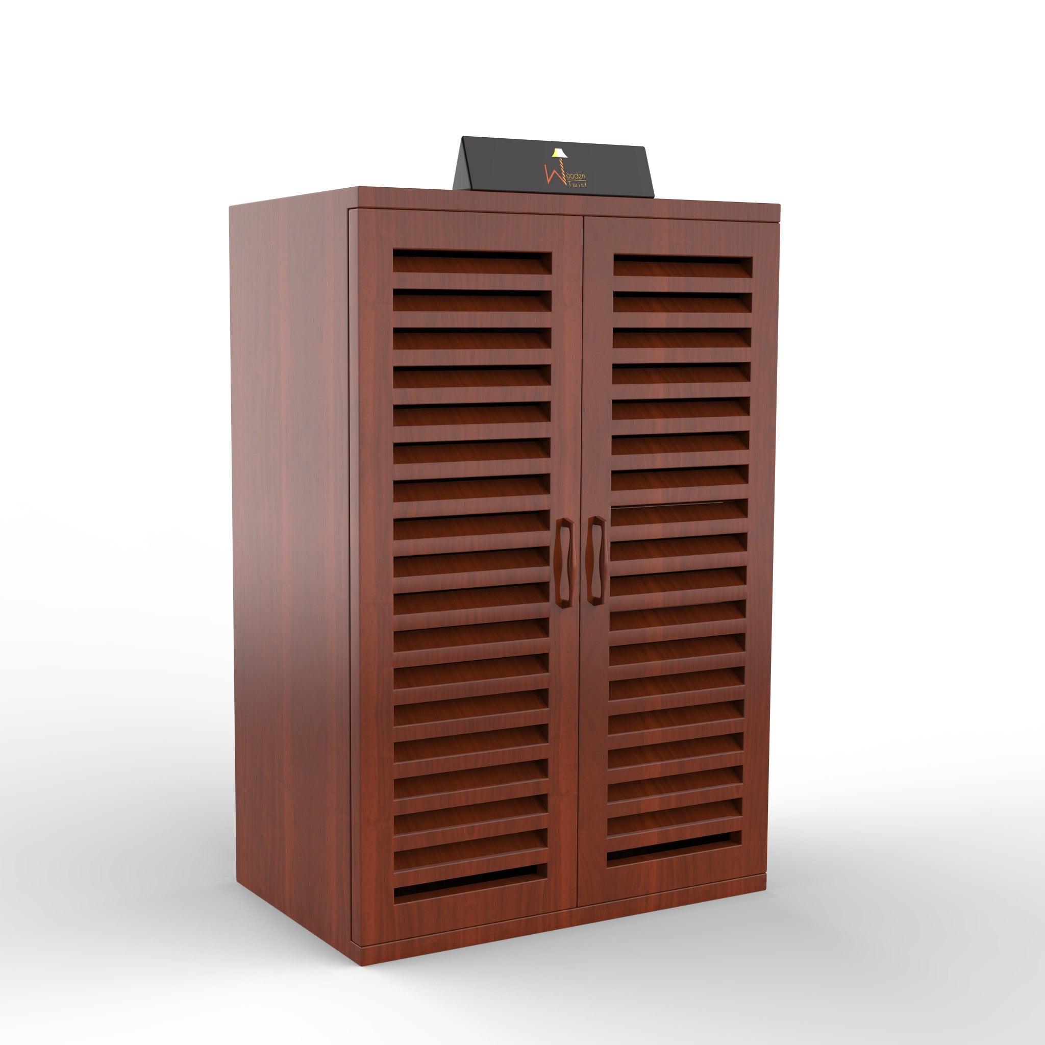 Wooden Shoe Rack Cabinet In Teak Wood - WoodenTwist