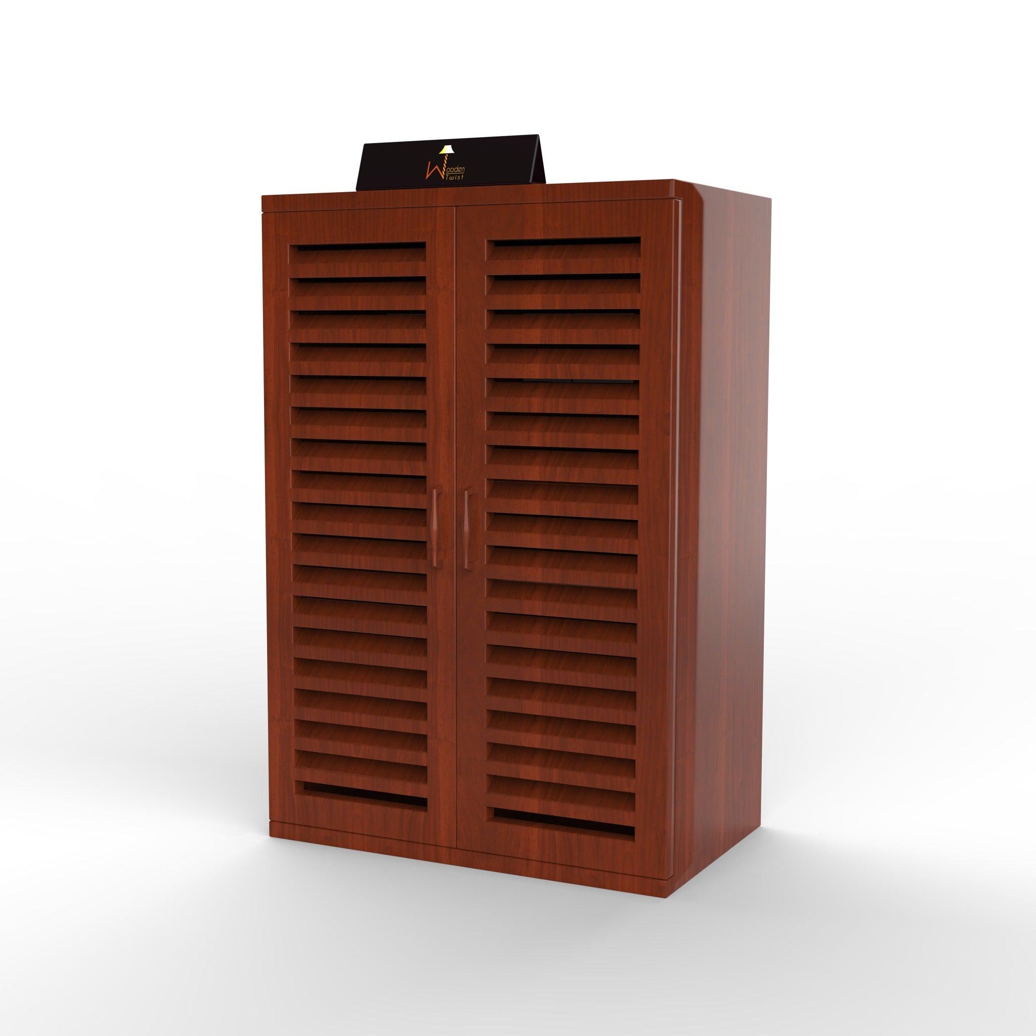 Wooden Shoe Rack Cabinet In Teak Wood - WoodenTwist