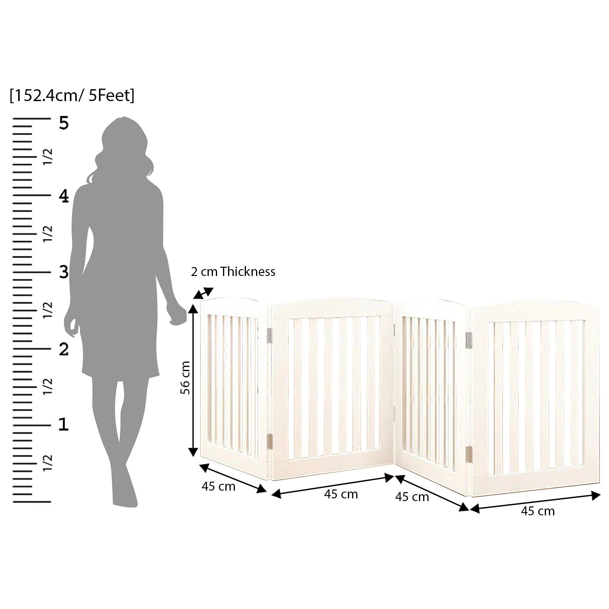 Wooden Portable Safety Pet Fence Gate Partition For Kids (4 Panel) - WoodenTwist
