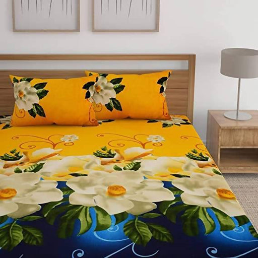 3D Double Bedsheet with 2 Pillow Covers (Multicolor) - WoodenTwist