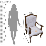 Wooden Twist Royal Hand Carved Teak Wood Armchair ( Brown ) - WoodenTwist