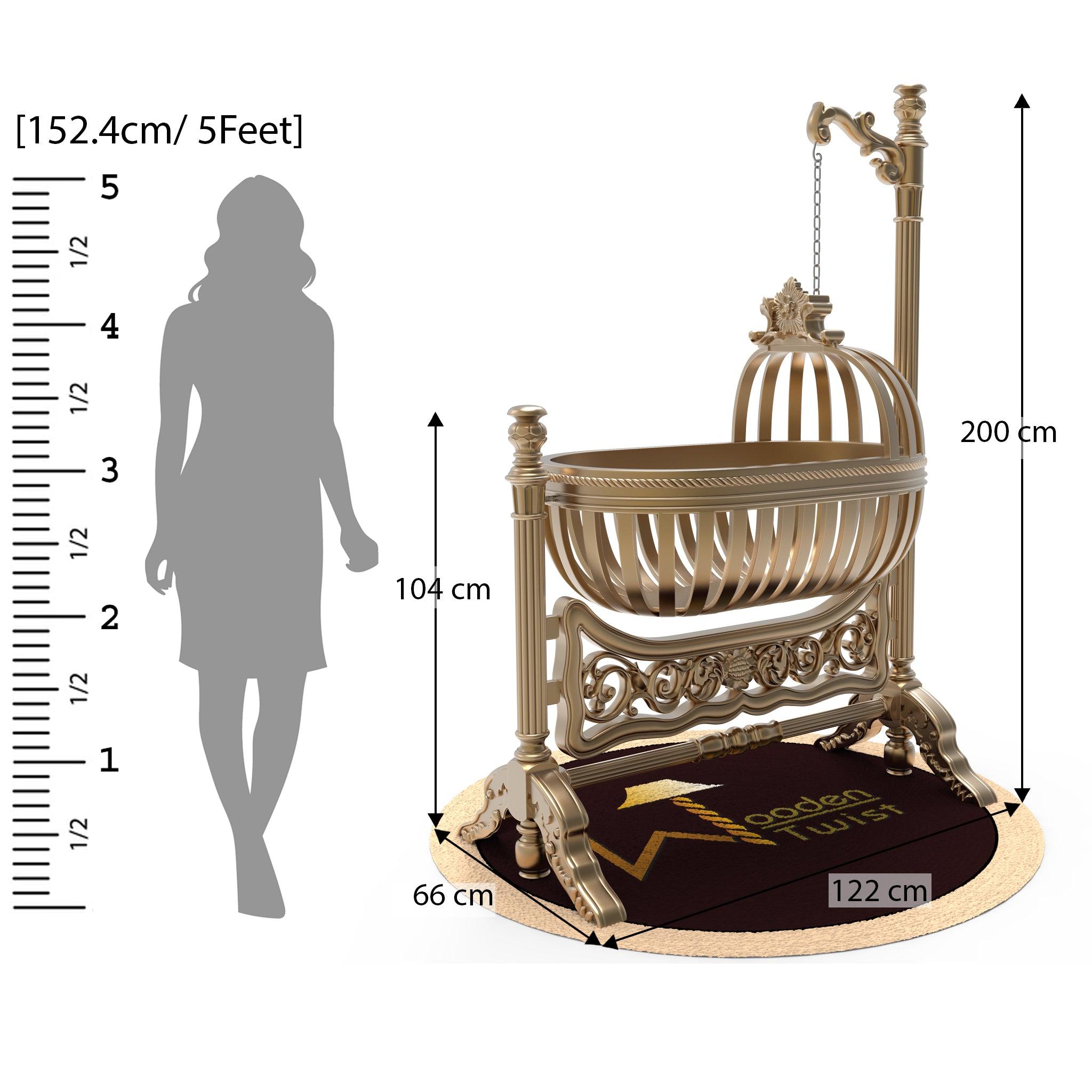 Royal Teak Wood Baby Cradle