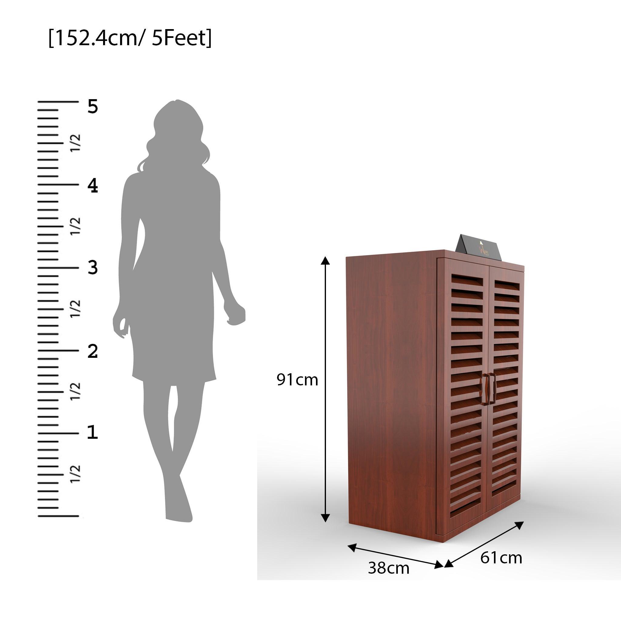 Wooden Shoe Rack Cabinet In Teak Wood - WoodenTwist