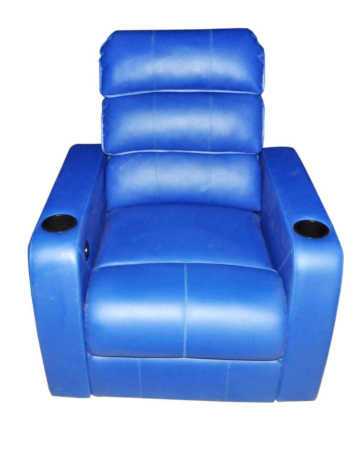 Single Seater Motorised Mechanism Blue Finish Recliner Blue - WoodenTwist