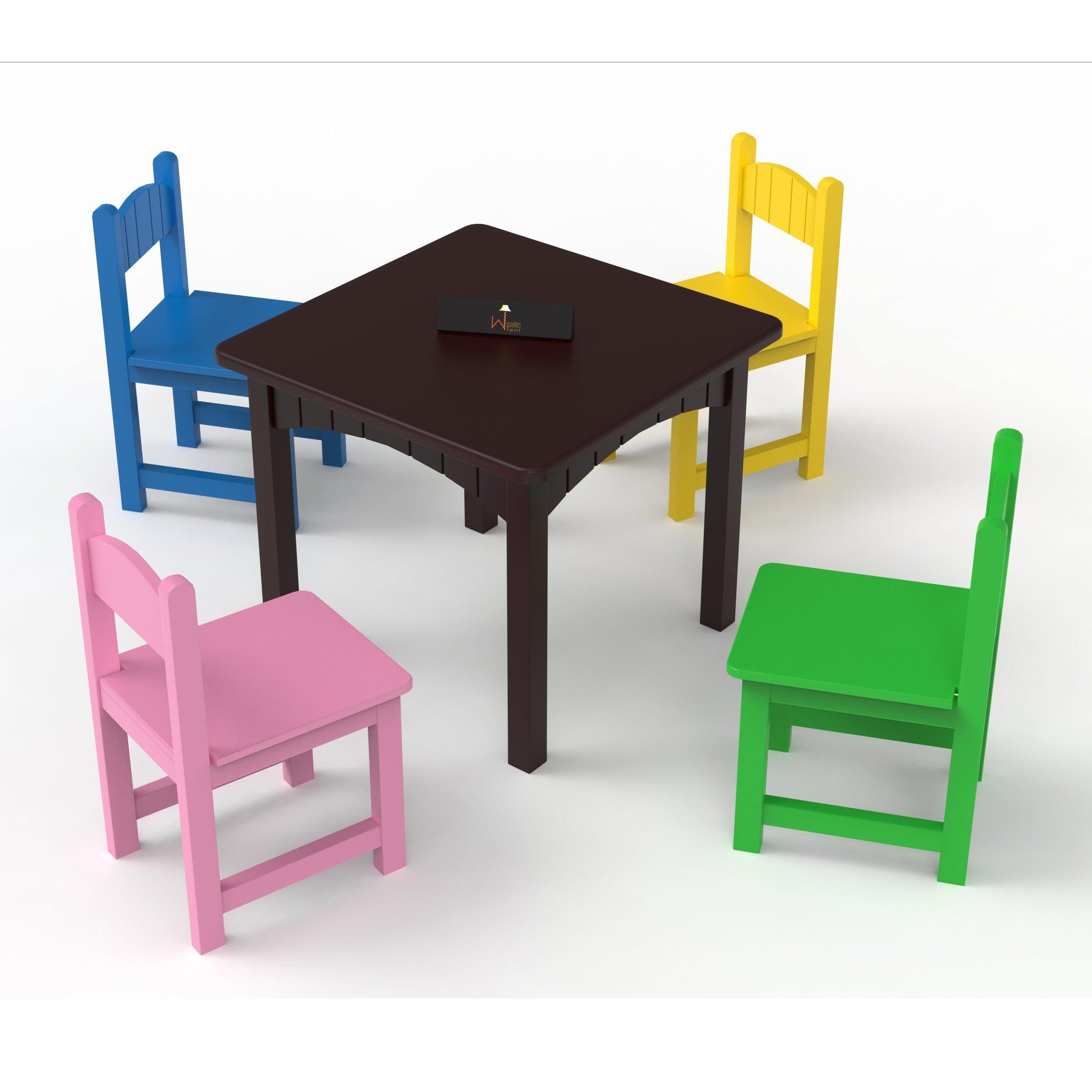 Solid Wood Kids Table & Chair Set (Kids Furniture) - WoodenTwist