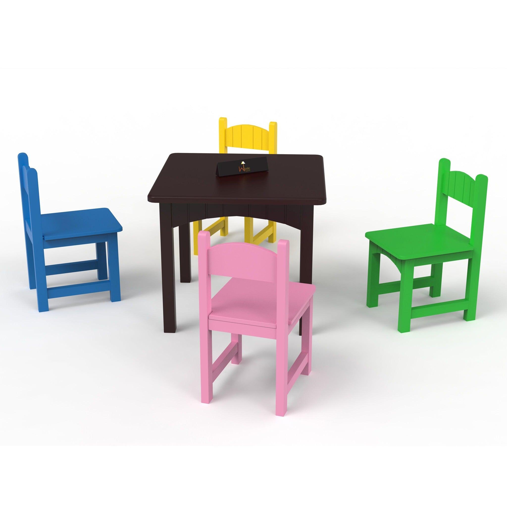 Kids wooden best sale table and chairs