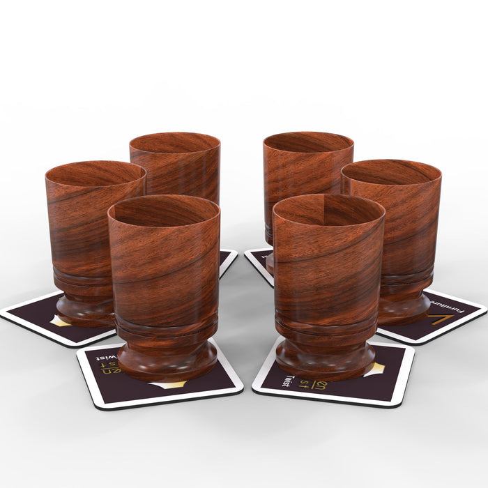Unique Handmade Wooden Small Drink Glasses (Set of 6) - WoodenTwist