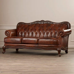 Wooden Handicraft Craved Genuine 3+1+1 With Table (Teak Wood, Dark Brown) - WoodenTwist