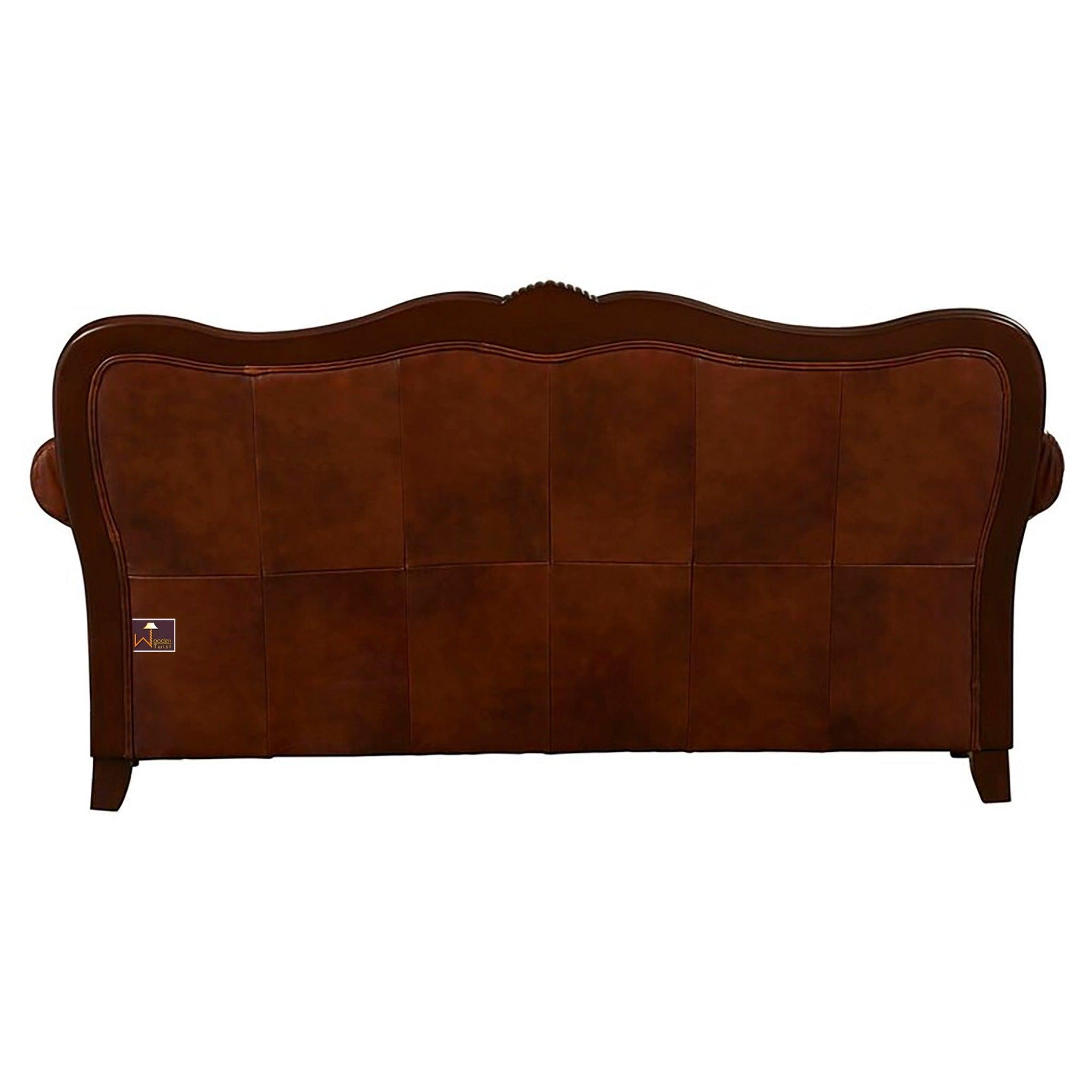 Wooden Handicraft Craved Genuine 3+1+1 With Table (Teak Wood, Dark Brown) - WoodenTwist