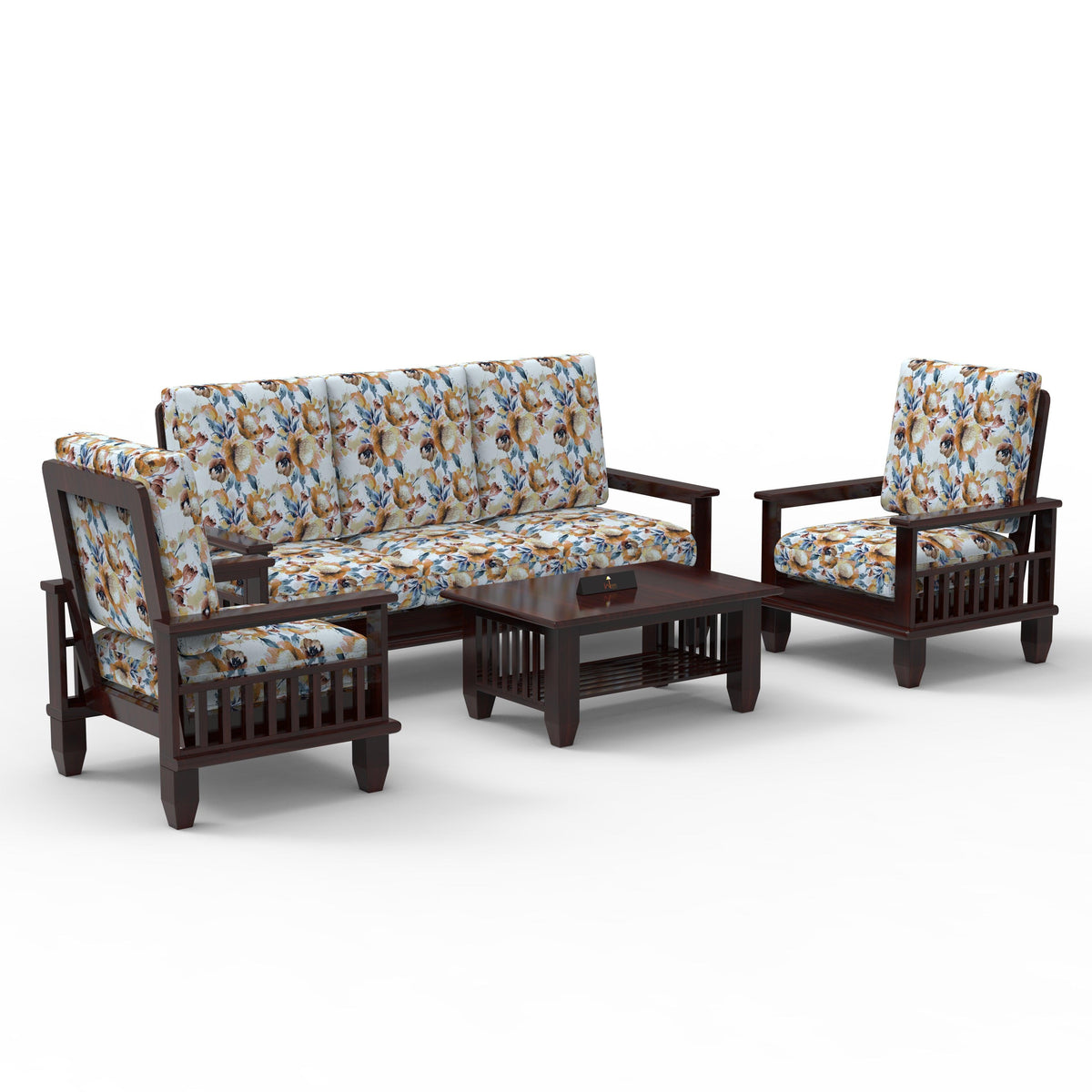 Teak Wood 5 Seater Sofa Set