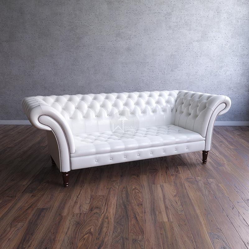 3 Seater Sofa (Teak Wood, Walnut Legs Finish) - WoodenTwist