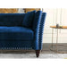 Square Arm Loveseat 2 Seater Sofa (Walnut Legs) - WoodenTwist
