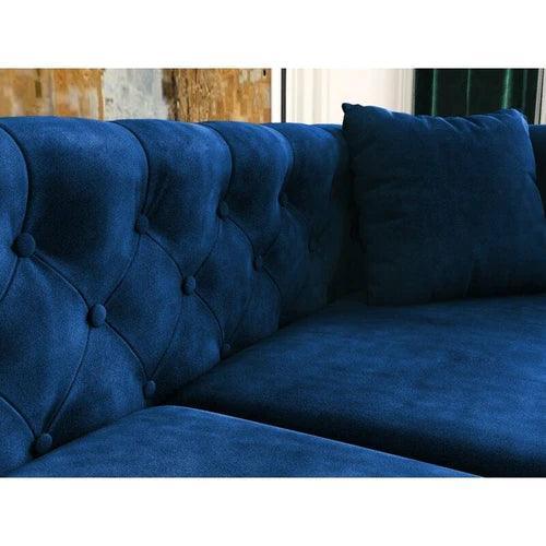 Square Arm Loveseat 2 Seater Sofa (Walnut Legs) - WoodenTwist
