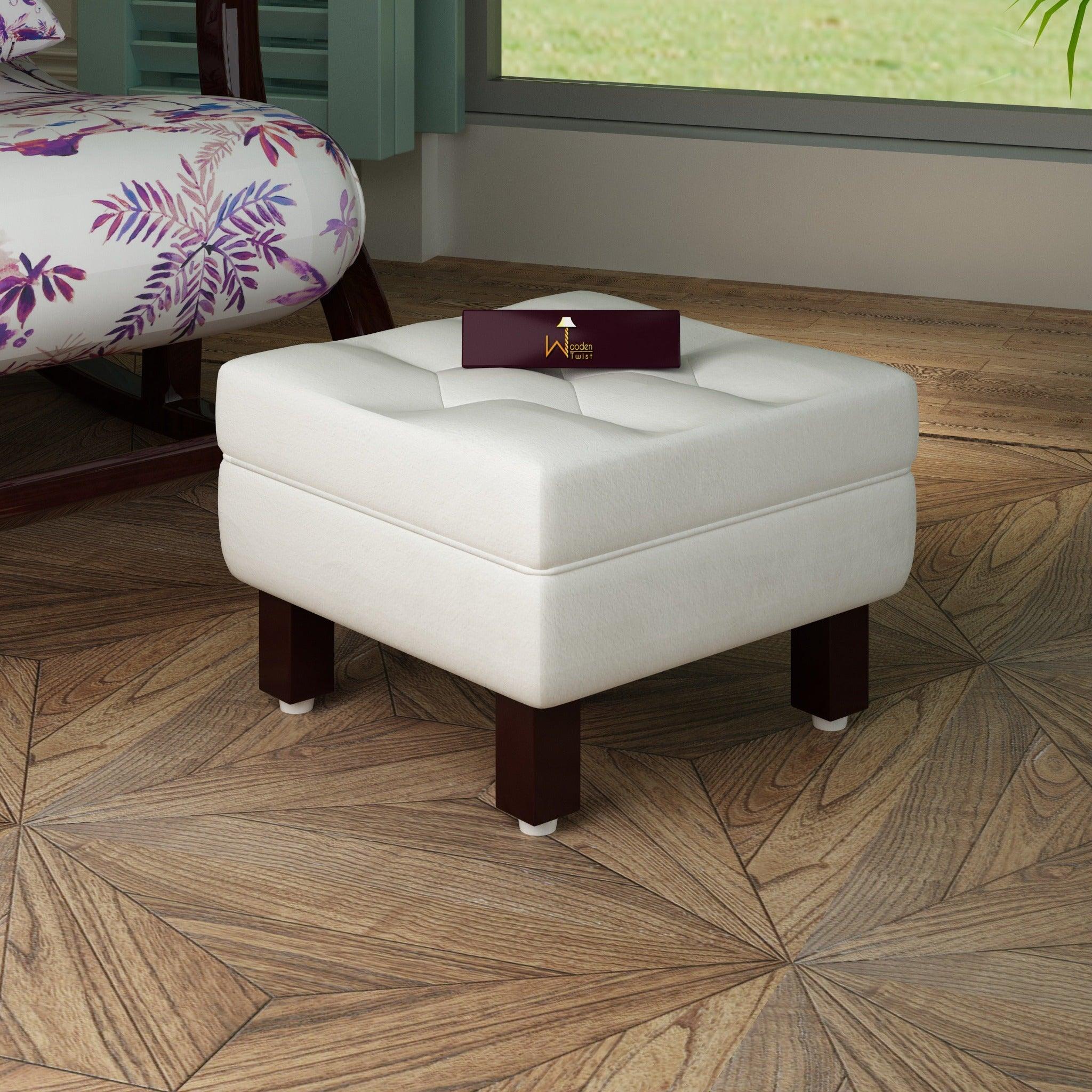 Reposa Wooden Cushioned Footrest Stool - WoodenTwist