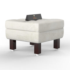 Reposa Wooden Cushioned Footrest Stool - WoodenTwist