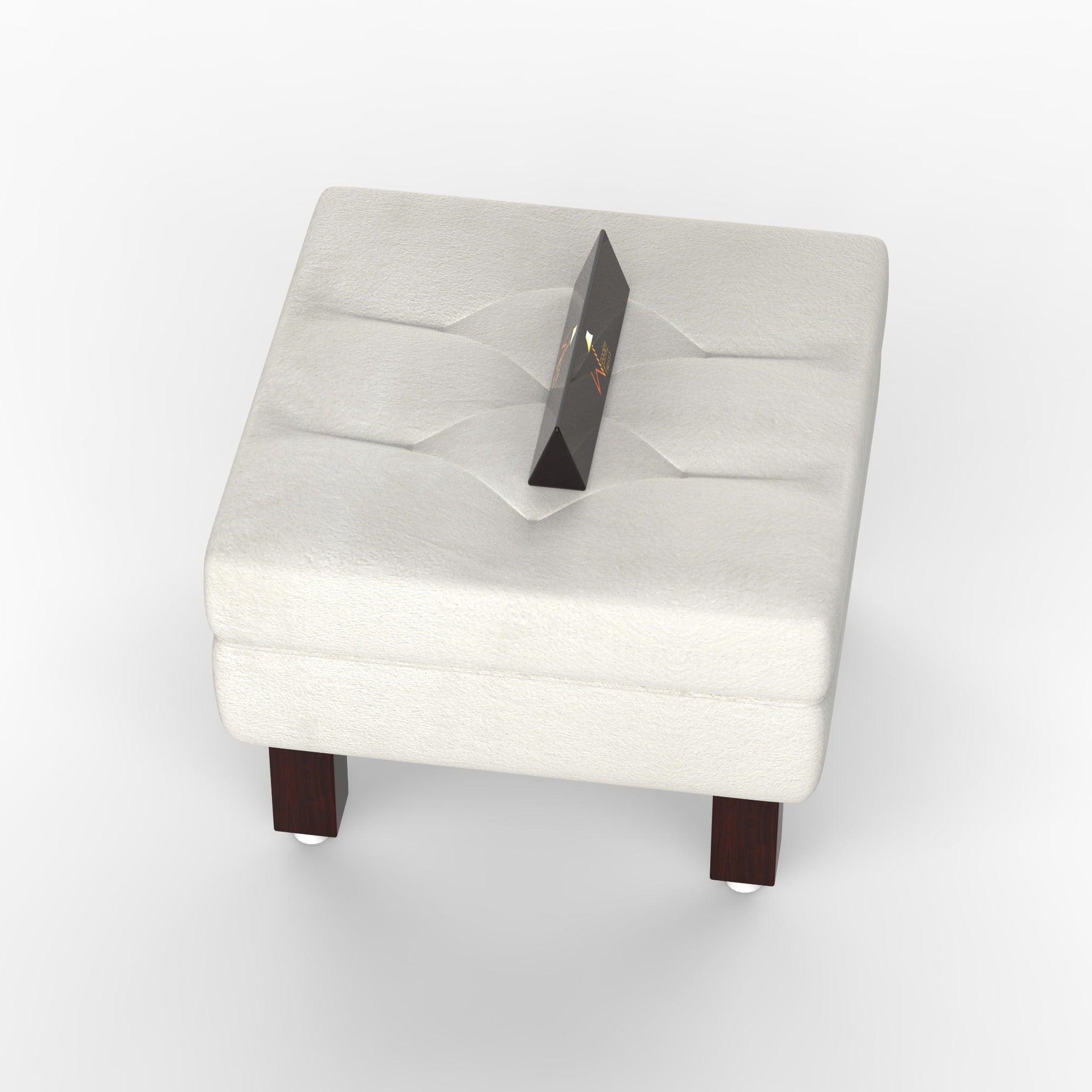 Reposa Wooden Cushioned Footrest Stool - WoodenTwist