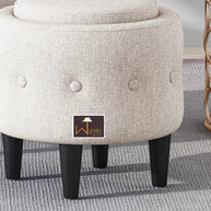 Wide Tufted Chesterfield Arm Chair with Ottoman Footrest (Walnut Legs) - WoodenTwist