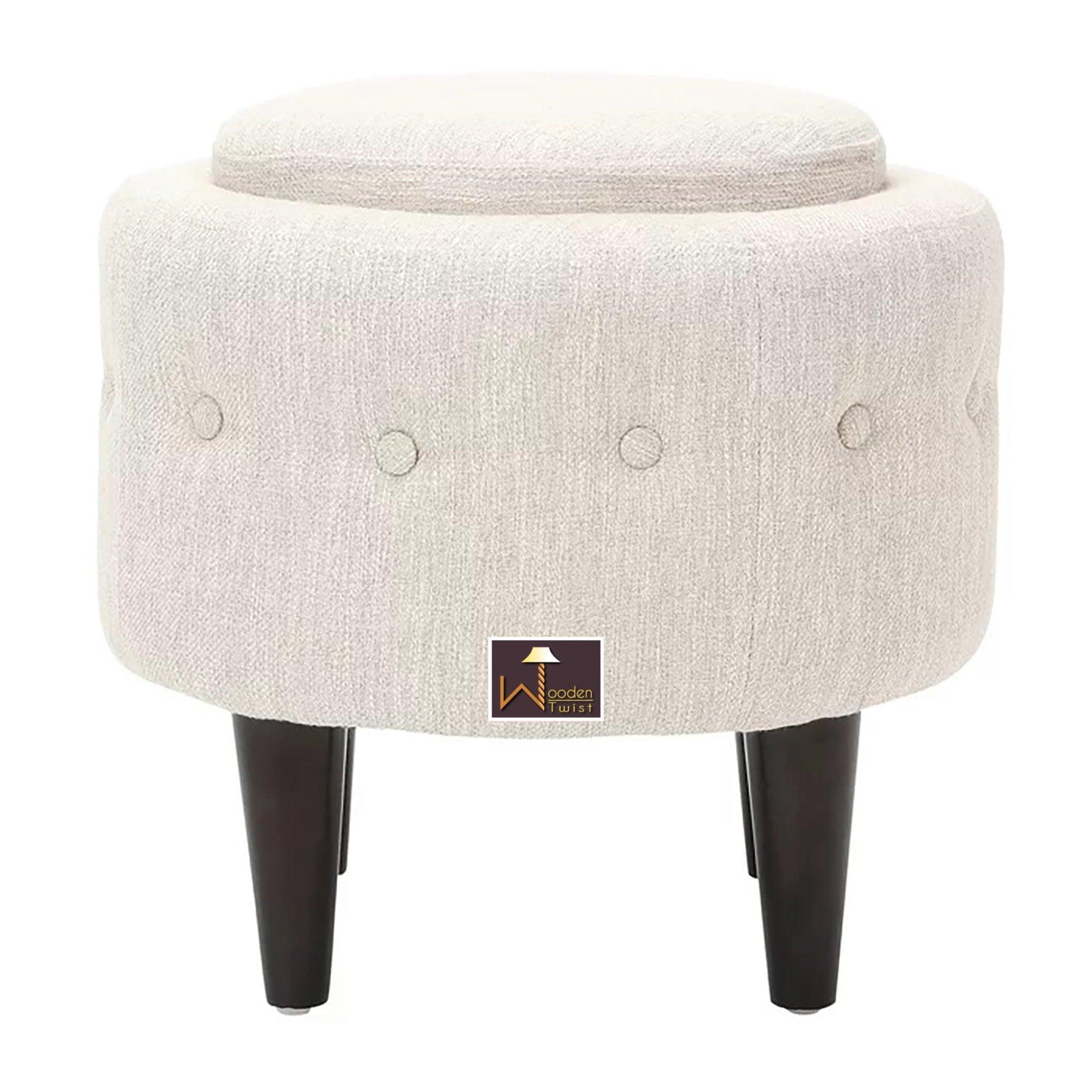 Wide Tufted Chesterfield Arm Chair with Ottoman Footrest (Walnut Legs) - WoodenTwist