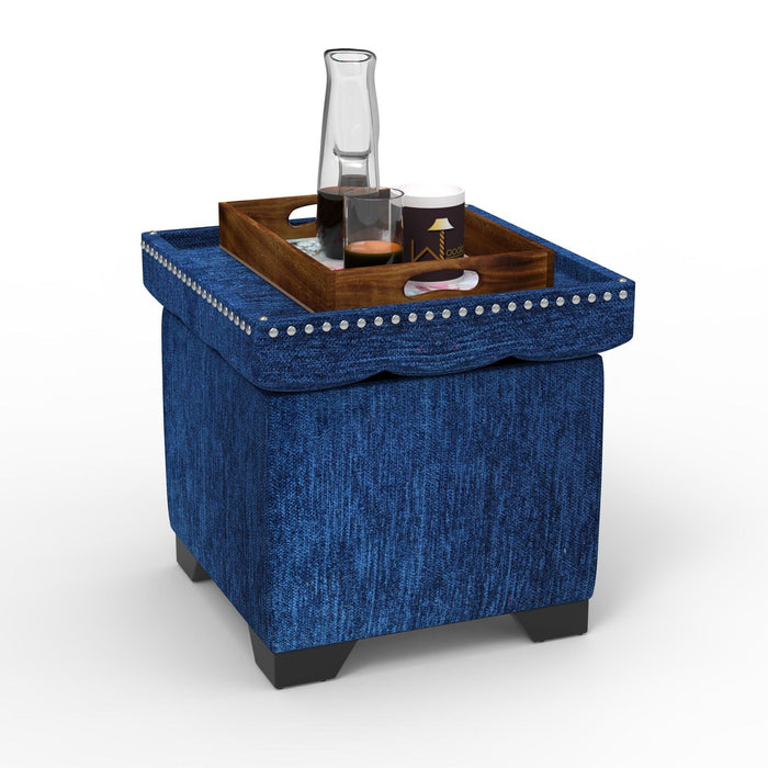 Eccentric Stool Cum End Table with Storage - WoodenTwist