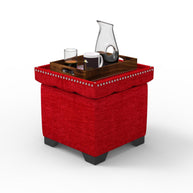 Eccentric Stool Cum End Table with Storage - WoodenTwist