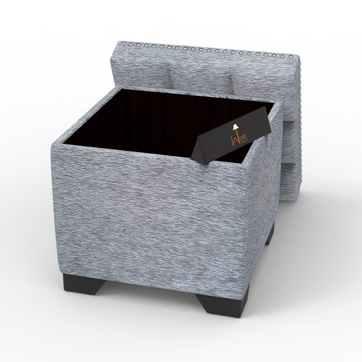 Eccentric Stool Cum End Table with Storage - WoodenTwist
