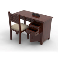 Forte Study Table & Chair Crafted in Premium Teak Wood - WoodenTwist