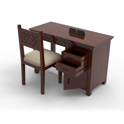 Forte Study Table & Chair Crafted in Premium Teak Wood - WoodenTwist