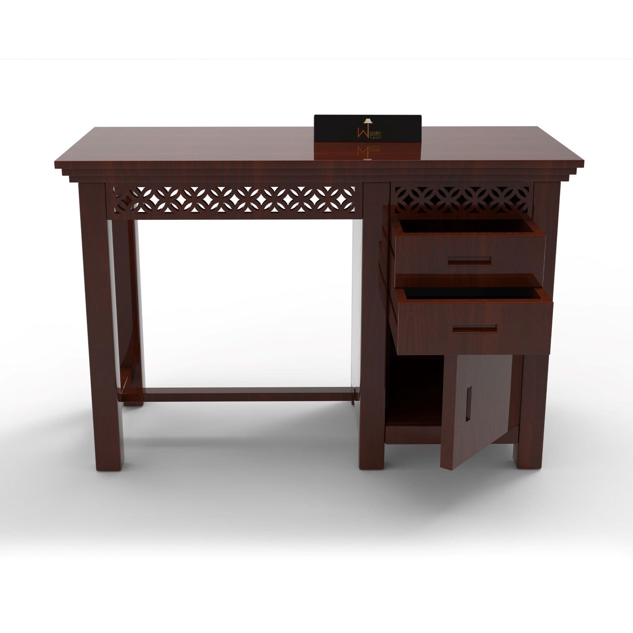 Forte Study Table & Chair Crafted in Premium Teak Wood - WoodenTwist