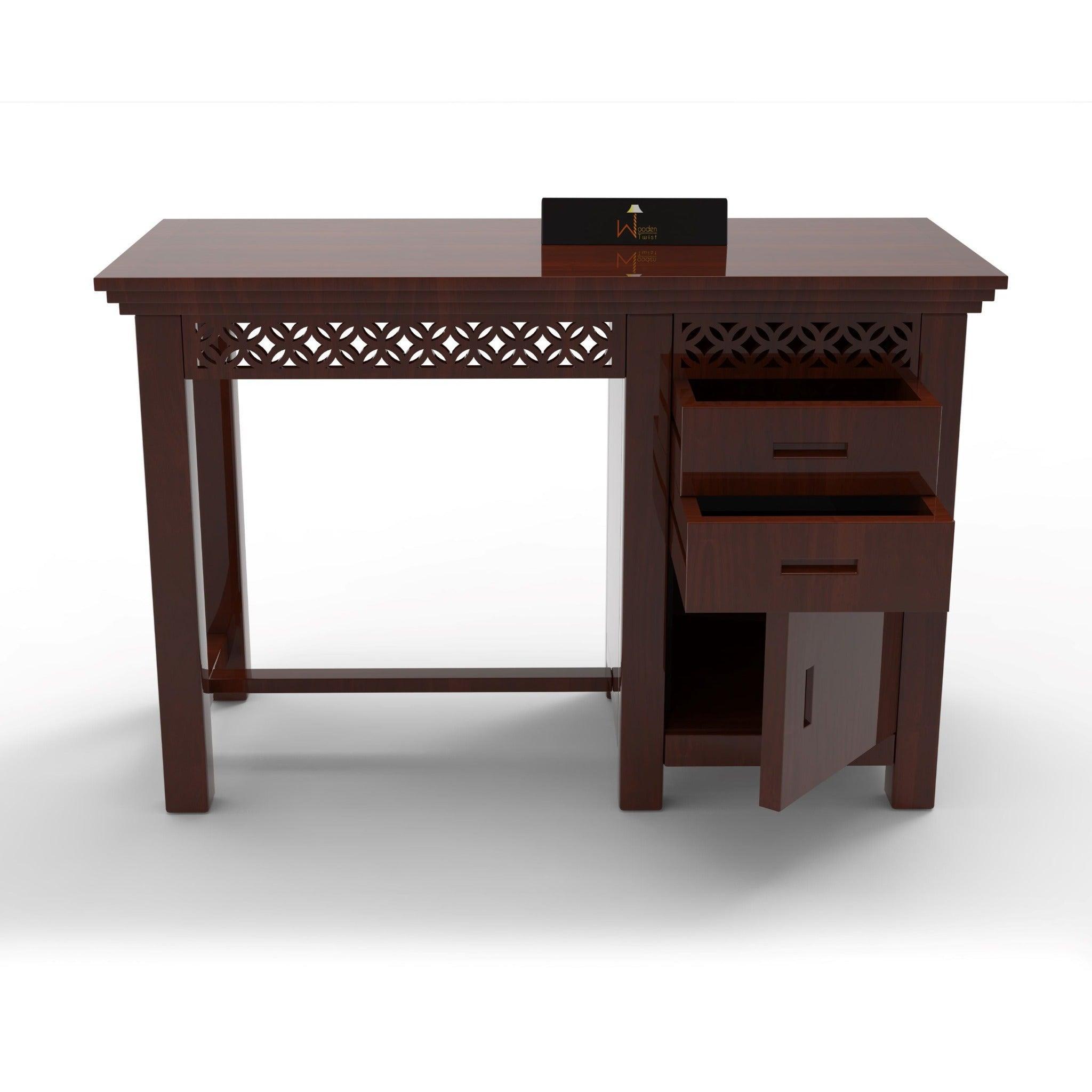 Buy Forte Study Table Crafted in Premium Teak Wood Online | Wooden ...