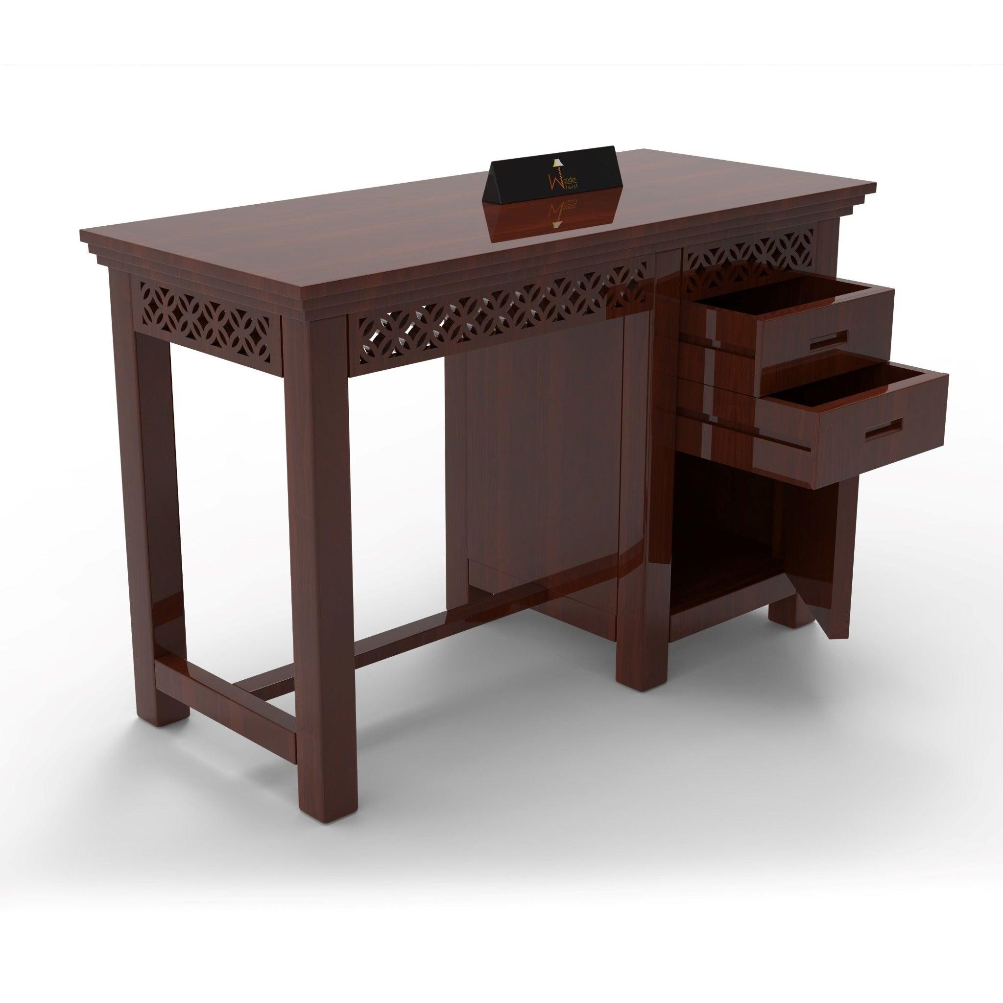 Forte Study Table & Chair Crafted in Premium Teak Wood - WoodenTwist