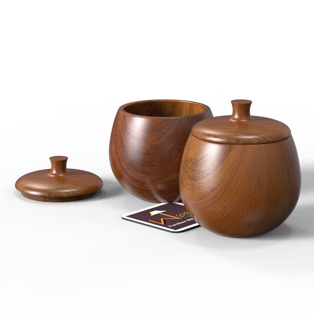 Multipurpose Wooden Small Container for Sauce Spice Pickle (Set of 2) - WoodenTwist