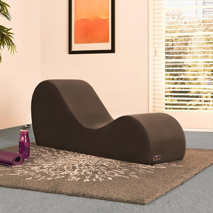 Wooden Armless Modern Chaise Lounge (Brown Polyester) - WoodenTwist