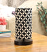 Geometric Black & White Print Shade Table Lamp With Metal Base Bed Switch Included And Bulb Not Included - WoodenTwist
