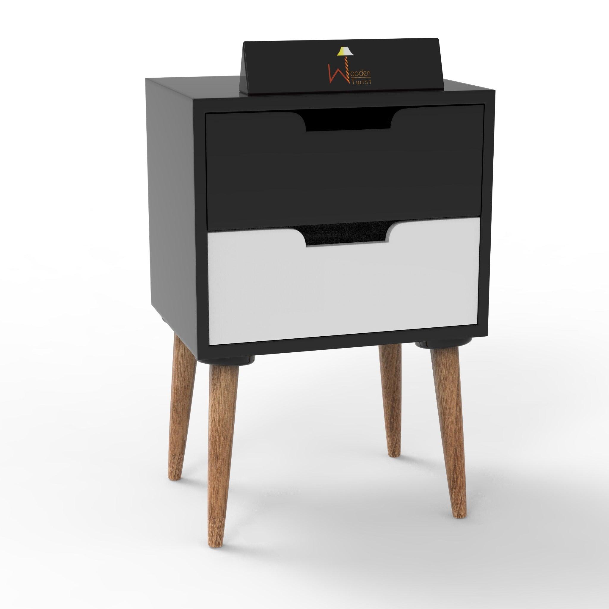 Look Bedside Table with Two Drawers - WoodenTwist