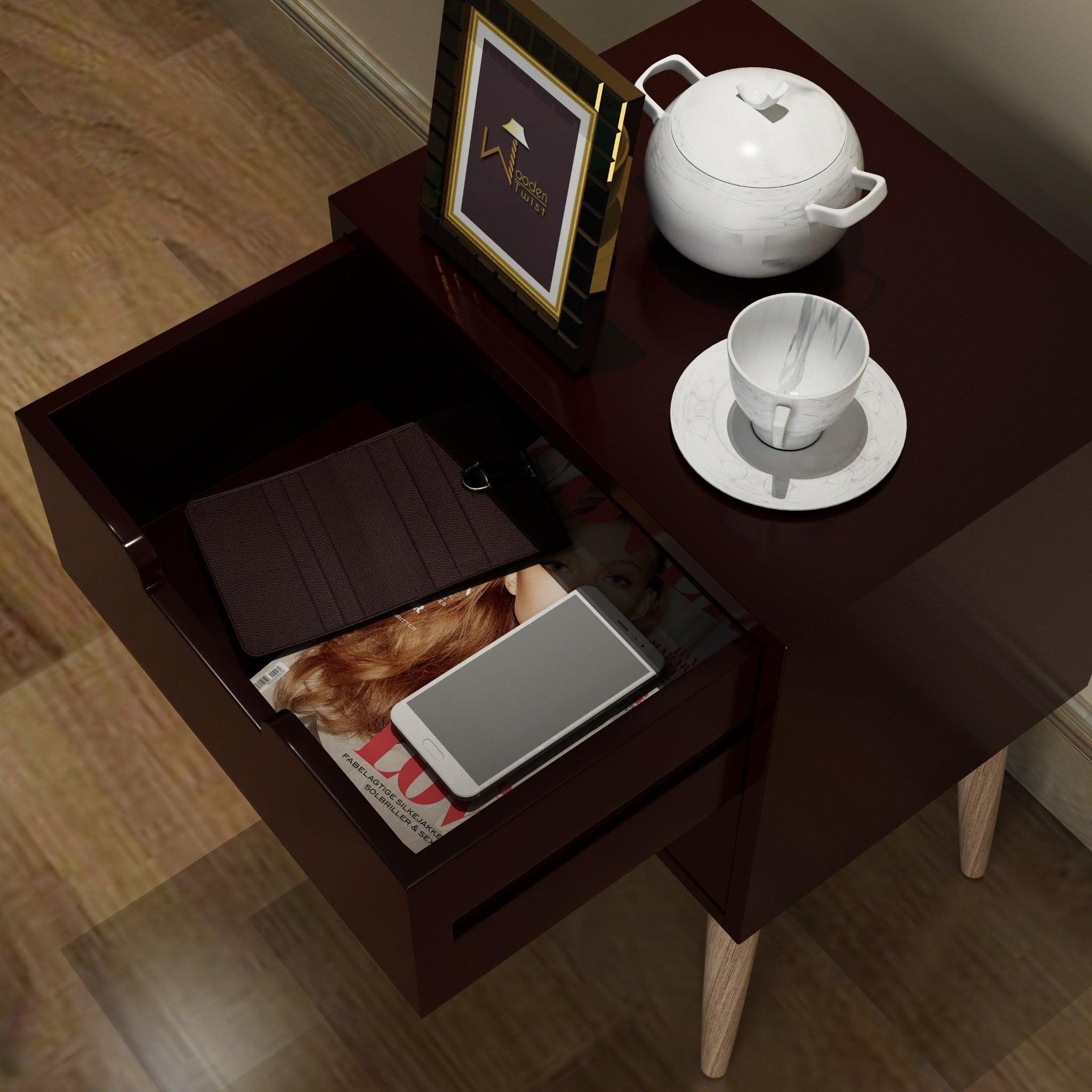 Amazing Bedside Table with Two Drawers - WoodenTwist