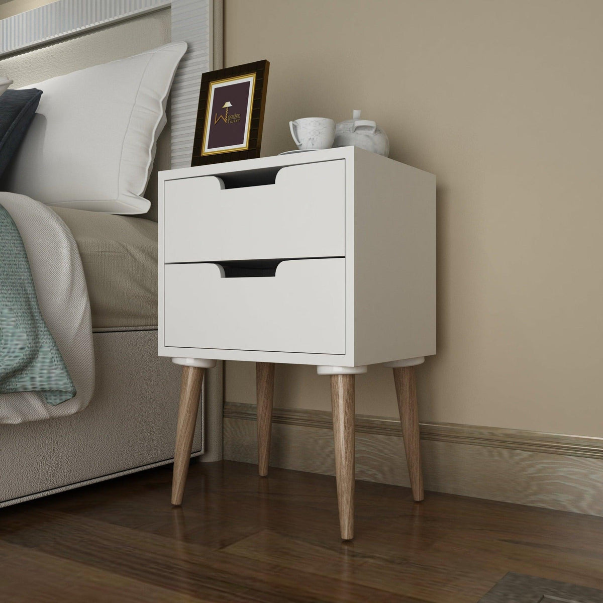 Amazing Bedside Table with Two Drawers - WoodenTwist