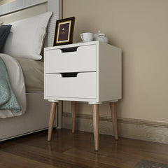 Amazing Bedside Table with Two Drawers (White) - WoodenTwist