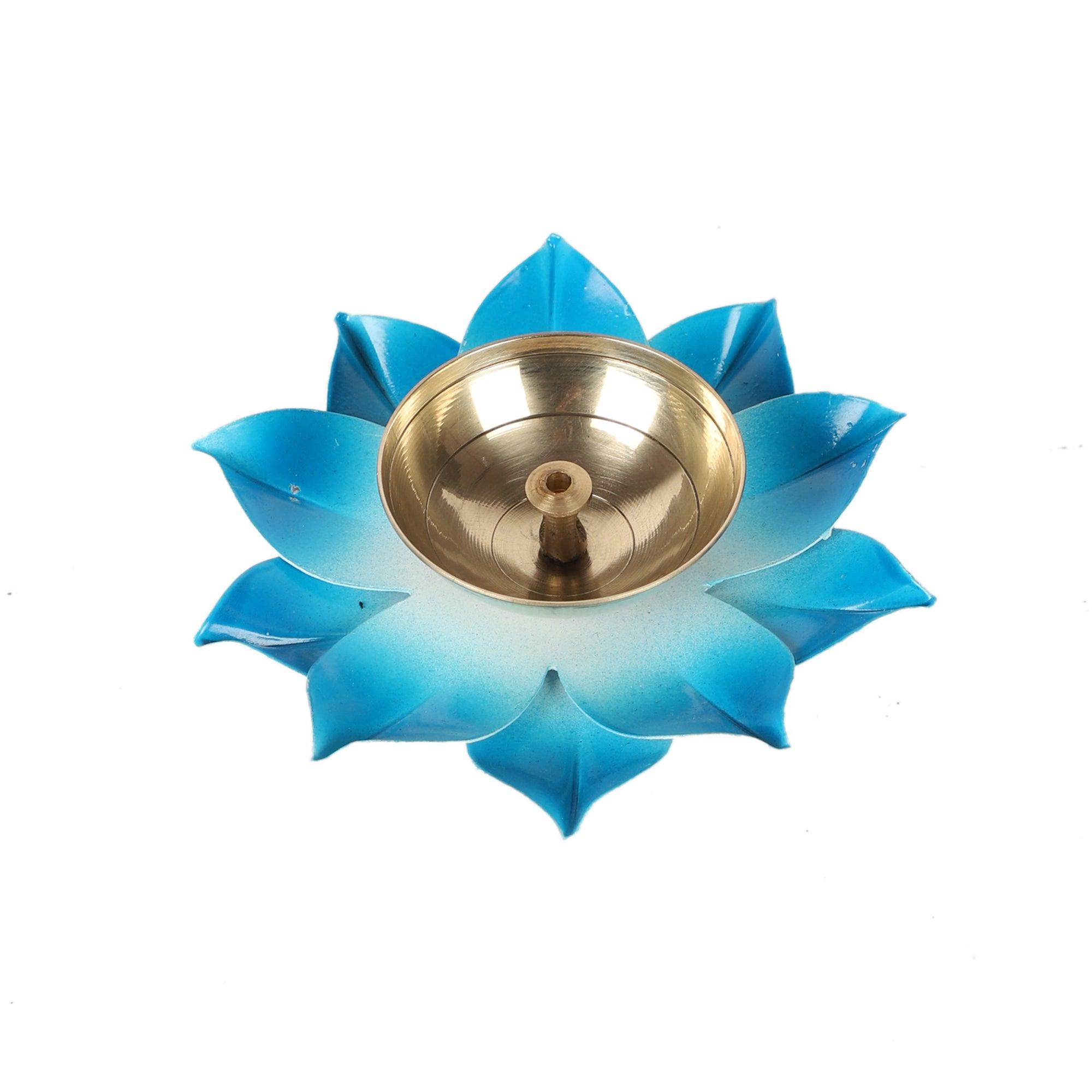 Decorative flower Brass Diya (Set of 4) - WoodenTwist