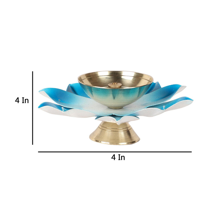 Decorative flower Brass Diya (Set of 4) - WoodenTwist
