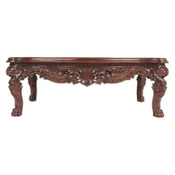 Handmade Carving Mahogany Finish Coffee Table - WoodenTwist