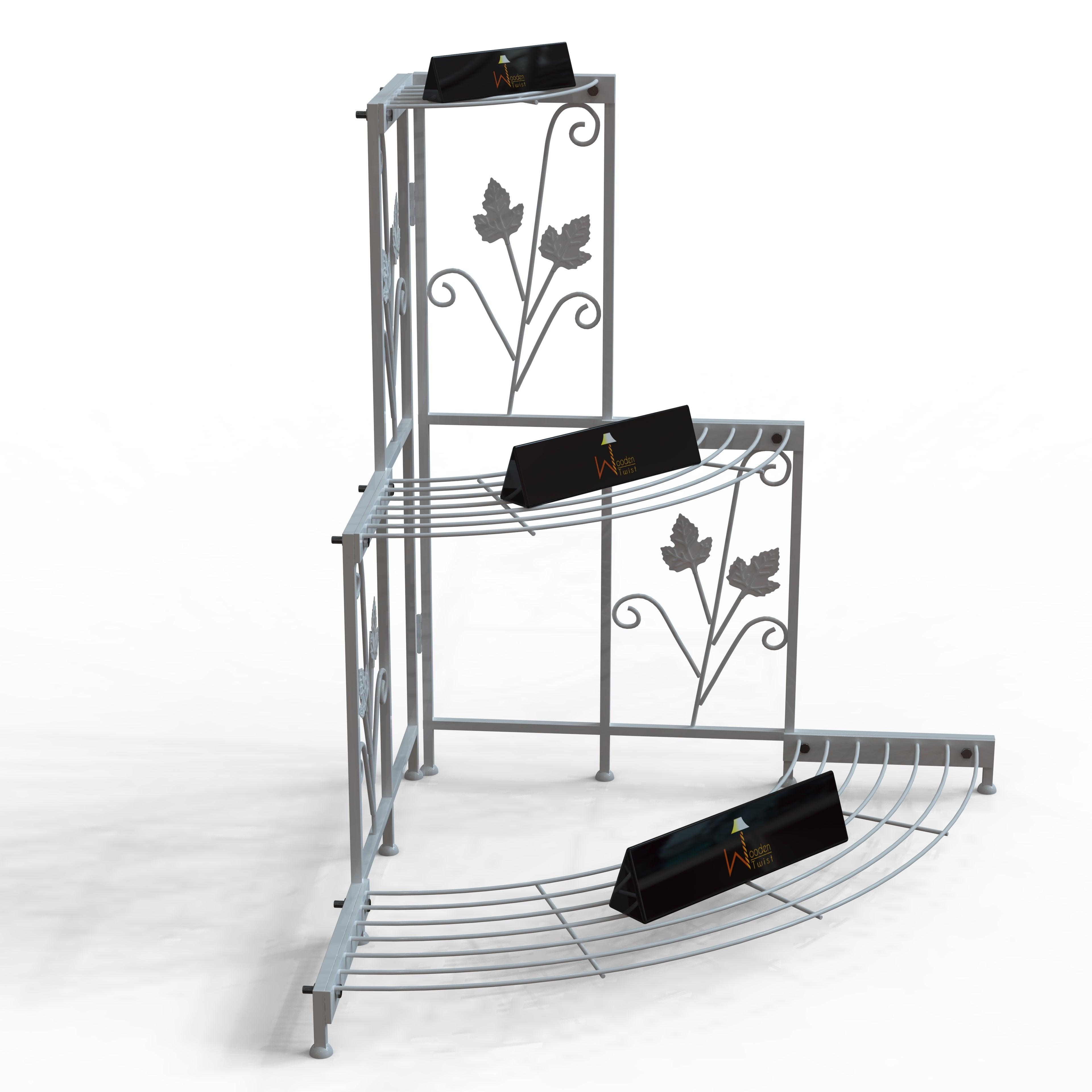 3 Tier Plant Stand Flor Corner Shelf - WoodenTwist