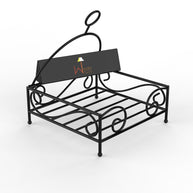 Modern Decorative Paper Napkin Holder for Kitchen - Black Wrought Iron, Close-Up